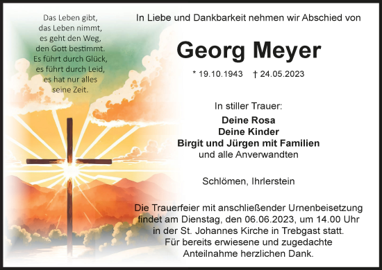 Anzeige von Georg Meyer von MGO