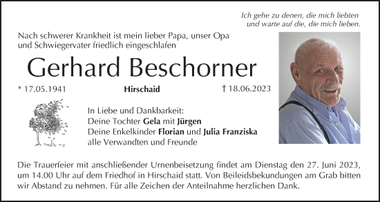 Anzeige von Gerhard Beschorner von MGO
