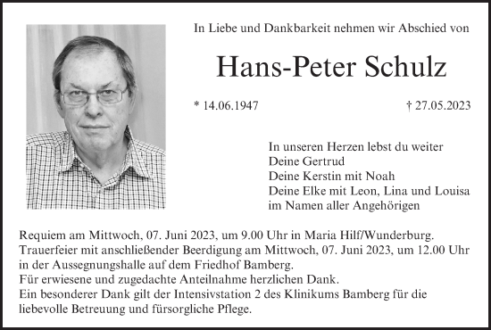 Anzeige von Hans-Peter Schulz von MGO