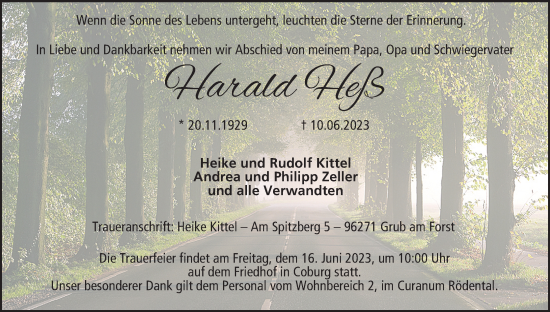 Anzeige von Harald Heß von MGO