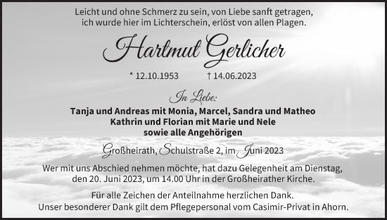 Anzeige von Hartmut Gerlicher von MGO