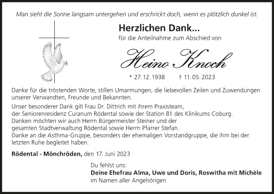 Anzeige von Heino Knoch von MGO