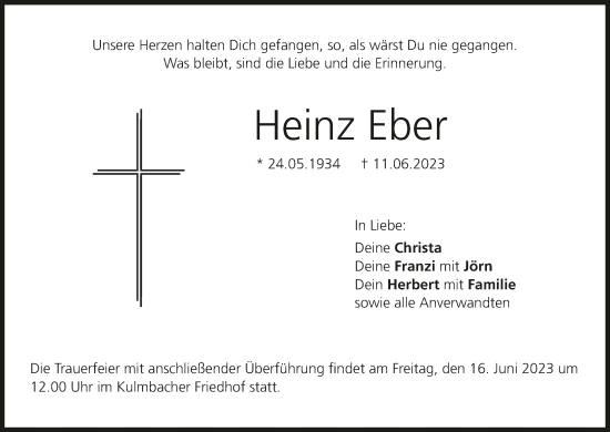 Anzeige von Heinz Eber von MGO