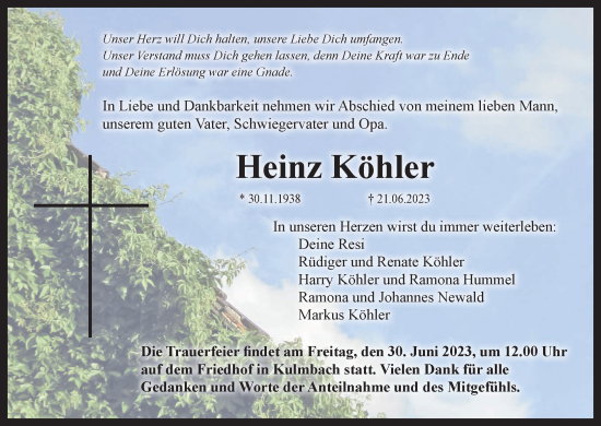 Anzeige von Heinz Köhler von MGO