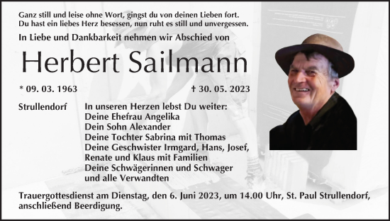 Anzeige von Herbert Sailmann von MGO