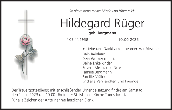 Anzeige von Hildegard Rüger von MGO