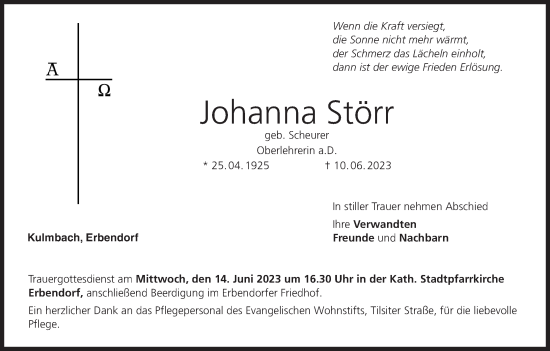 Anzeige von Johanna Störr von MGO