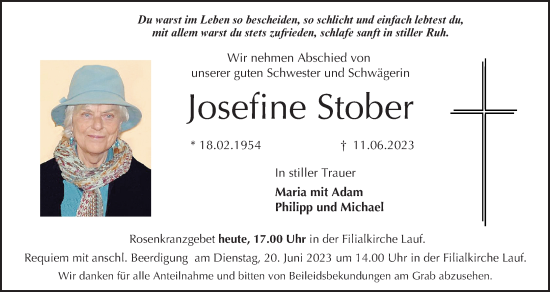 Anzeige von Josefine Stober von MGO