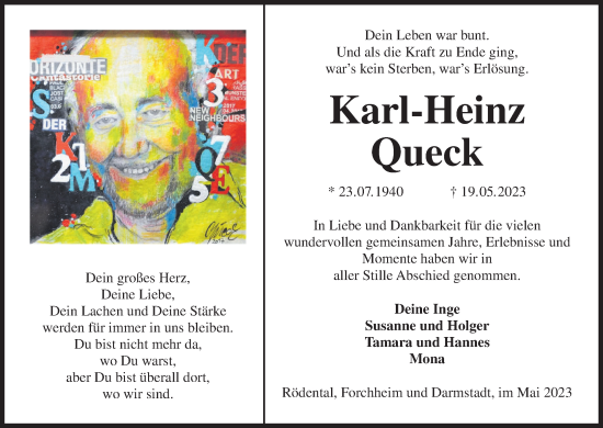 Anzeige von Karl-Heinz Queck von MGO