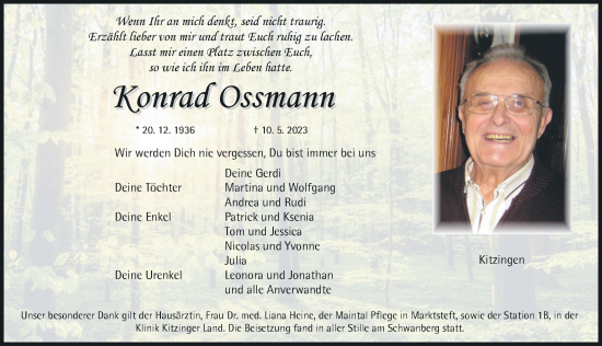 Anzeige von Konrad Ossmann von MGO