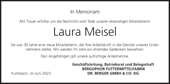 Anzeige von Laura Meisel von MGO