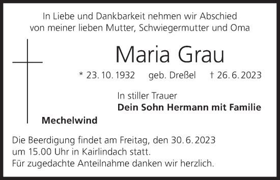 Anzeige von Maria Grau von MGO