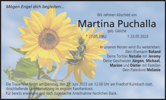 Anzeige von Martina Puchalla von MGO
