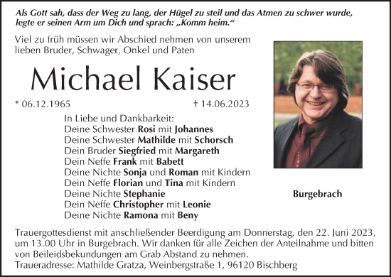 Anzeige von Michael Kaiser von MGO