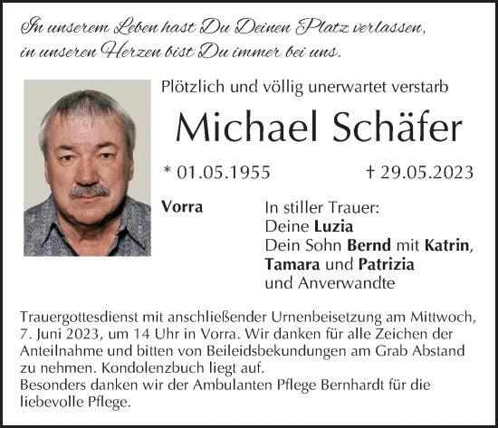 Anzeige von Michael Schäfer von MGO