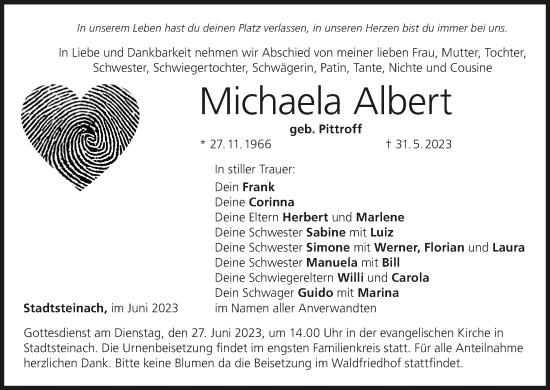 Anzeige von Michaela Albert von MGO