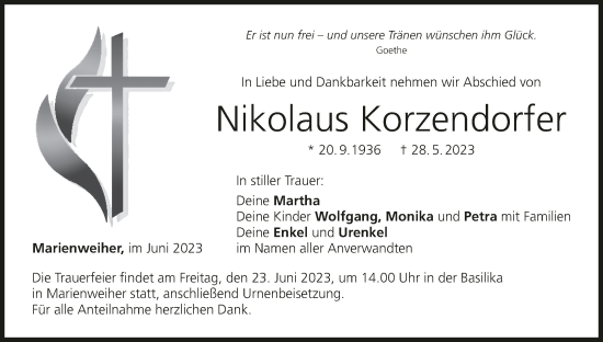 Anzeige von Nikolaus Korzendorfer von MGO