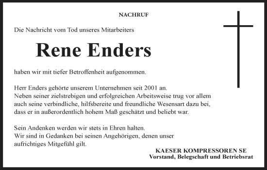 Anzeige von Rene Enders von MGO