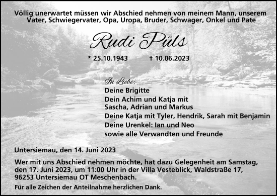 Anzeige von Rudi Püls von MGO