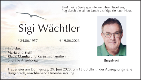 Anzeige von Sigi Wächtler von MGO