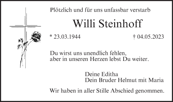 Anzeige von Willi Steinhoff von MGO