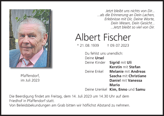 Anzeige von Albert Fischer von MGO
