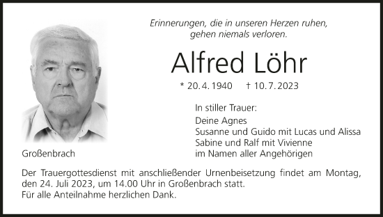 Anzeige von Alfred Löhr von MGO