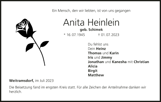 Anzeige von Anita Heinlein von MGO