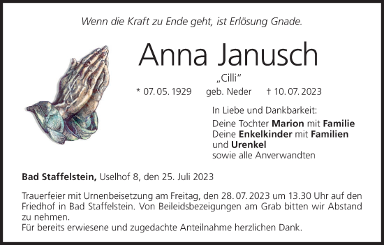 Anzeige von Anna Janusch von MGO