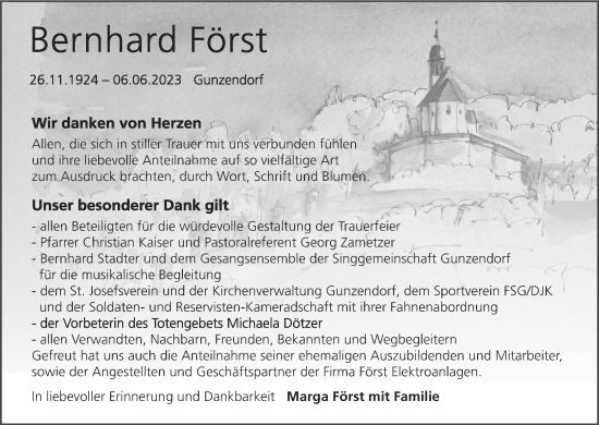 Anzeige von Bernhard Först von MGO