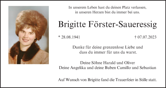 Anzeige von Brigitte Förster-Saueressig von MGO