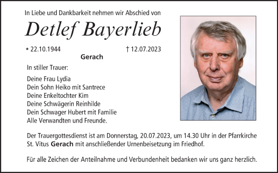 Anzeige von Detlef Bayerlieb von MGO