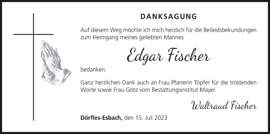 Anzeige von Edgar Fischer von MGO