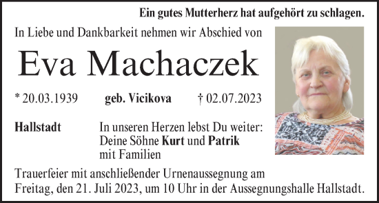 Anzeige von Eva Machaczek von MGO