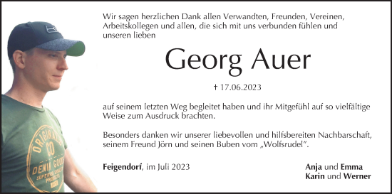 Anzeige von Georg Auer von MGO