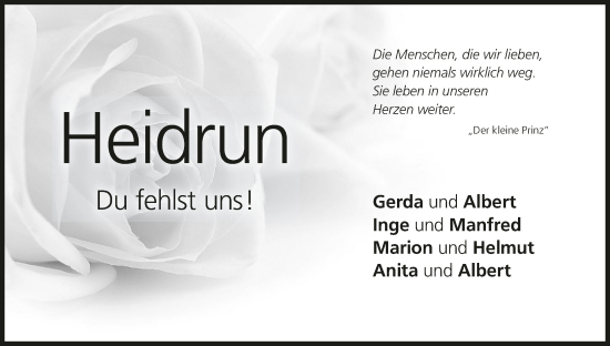 Anzeige von Heidrun Kolb von MGO