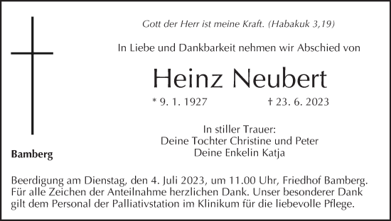 Anzeige von Heinz Neubert von MGO
