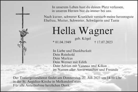 Anzeige von Hella Wagner von MGO