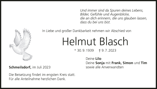 Anzeige von Helmut Blasch von MGO