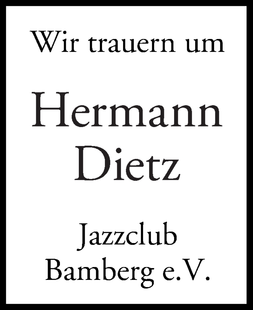  Traueranzeige für Hermann Dietz vom 15.07.2023 aus MGO