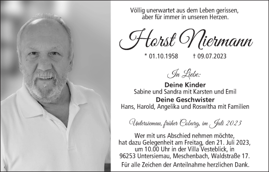 Anzeige von Horst Niermann von MGO