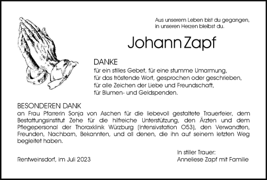 Anzeige von Johann Zapf von MGO