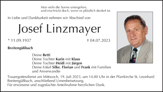 Anzeige von Josef Linzmayer von MGO