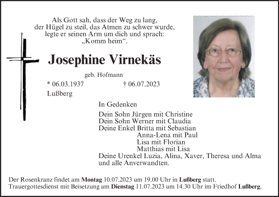 Anzeige von Josephine Virnekäs von MGO