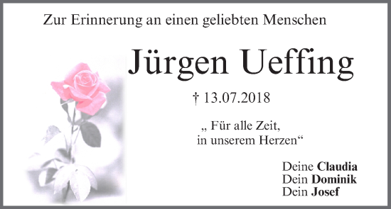 Anzeige von Jürgen Ueffing von MGO