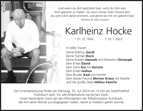Anzeige von Karlheinz Hocke von MGO
