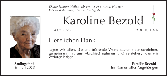 Anzeige von Karoline Bezold von MGO