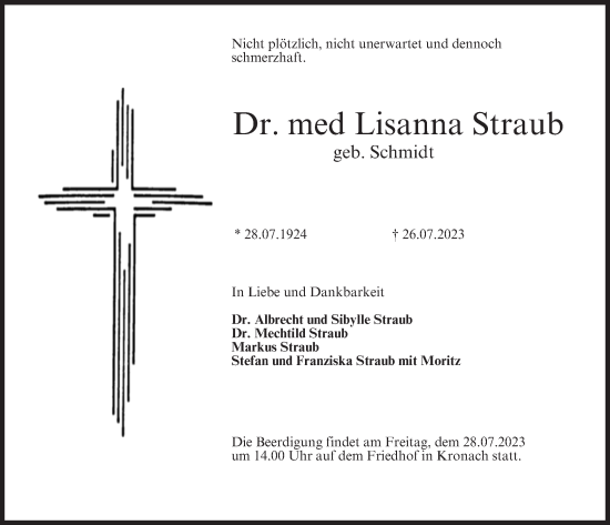 Anzeige von Lisanna Straub von MGO