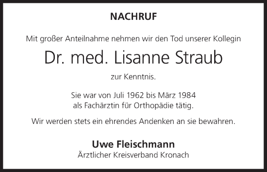 Anzeige von Lisanne Straub von MGO