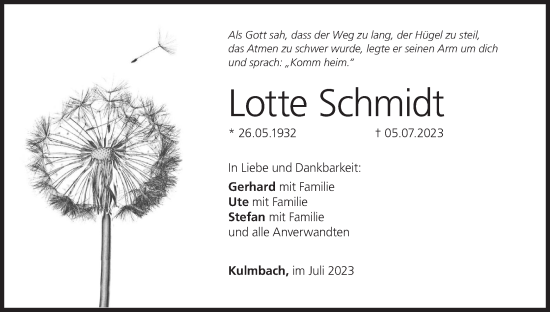 Anzeige von Lotte Schmidt von MGO